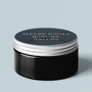 Navy Blue Gold Striped Elegant Modern Business Ronde Sticker