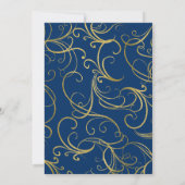 Navy Blue Gold Swirl Surprise Retirement Kaart (Achterkant)