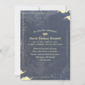 Navy Blue & Gold Sympathie Hartelijk dank, Floral  Kaart (Achterkant)