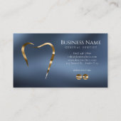 Navy Blue & Gold Tandarts Visitekaartje (Achterkant)