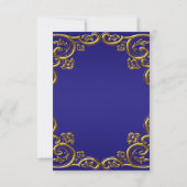 Navy Blue Gold Tiara RSVP voor alle doeleinden Kaartje (Achterkant)