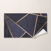Navy Blue Gold Triangles Geometric Elegant Classy Bad Handdoek (Handdoek)