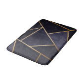 Navy Blue Gold Triangles Geometric Elegant Classy Badmat (Gekanteld)