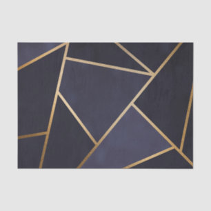 Navy Blue Gold Triangles Geometric Elegant Classy Tissuepapier