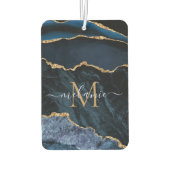 Navy Blue Gold Uw brief en naam Air Freshener Luchtverfrisser (Achterkant)