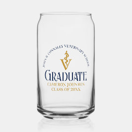 Navy Blue Gold Veterinaire School Afstuderen Custo Blikvorm Glas