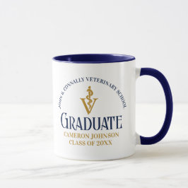 Navy Blue Gold Veterinaire School Afstuderen Custo Mok