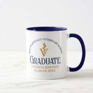 Navy Blue Gold Veterinaire School Afstuderen Custo Mok