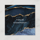 Navy Blue Gold Visitekaartje Ontwerp uw eigen (Achterkant)