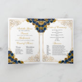 Navy Blue & Gold Vlinder Quinceanera-Programma (Binnen)
