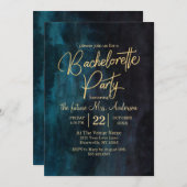 Navy Blue & Gold vrijgezellenfeest uitnodiging (Voorkant / Achterkant)