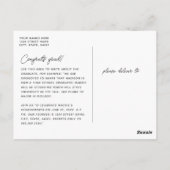 Navy Blue Gold Waterverf Foto Afstuderen Briefkaart (Achterkant)