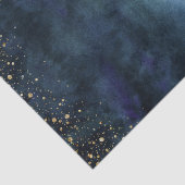 Navy Blue Gold Waterverf Ombre Tissuepapier (Detail)