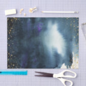 Navy Blue Gold Waterverf Ombre Tissuepapier (Craft)