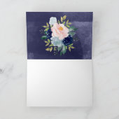 Navy Blue Gold Waterverf Vrijgezellenfeest Dank u Kaart (Binnen)