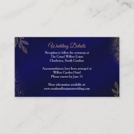 Navy Blue Gold Wedding Details Enclosure Card Informatiekaartje