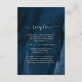 Navy Blue & Gold Wedding Reception Enclosure Card Informatiekaartje (Voorkant)