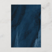 Navy Blue & Gold Wedding Reception Enclosure Card Informatiekaartje (Achterkant)