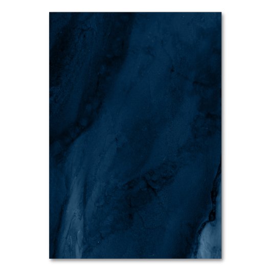 Navy Blue & Gold Wedding Table Kaart (Achterkant)