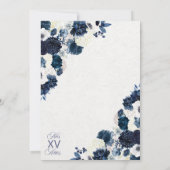 Navy Blue Gold Western Charra Ranchero Quinceanera Kaart (Achterkant)