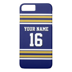 Navy Blue Gold Wht Team Jersey Case-Mate iPhone Case