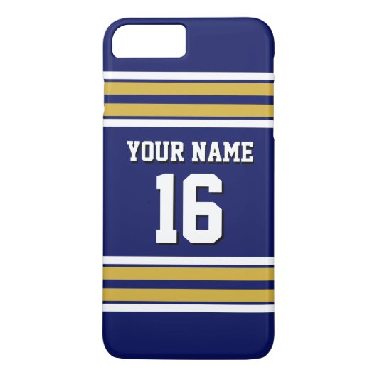 Navy Blue Gold Wht Team Jersey Case-Mate iPhone Case (Achterkant)