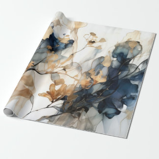 Navy Blue Gold Wrapping Paper Cadeaupapier