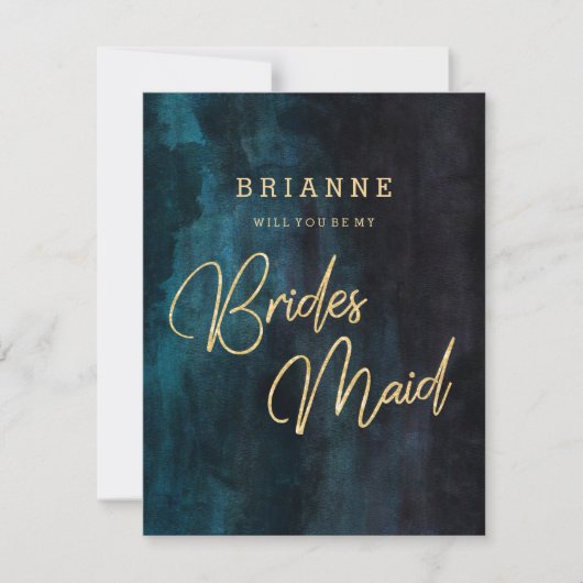 Navy Blue & Gold zal mijn Bridesmaid zijn Kaart (Voorkant)