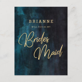 Navy Blue & Gold zal mijn Bridesmaid zijn Kaart