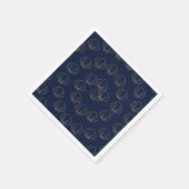 Navy Blue & Gold Zee Shell Zeemeermin Vrijgezellen Servet (Hoek)