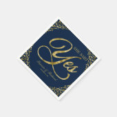 Navy Blue Gold zei ja tegen Engagement Party Servet (Hoek)
