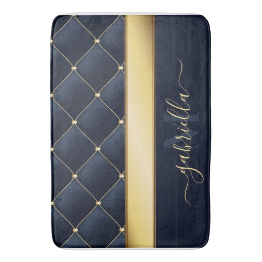 Navy Blue Golden Badmat (Voorkant Verticaal)