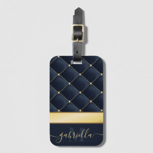 Navy Blue Golden Bagagelabel