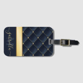 Navy Blue Golden Bagagelabel (Voorkant (horizontaal))