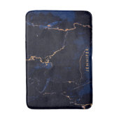 Navy Blue Golden Marble Badmat (Voorkant Verticaal)