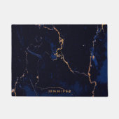 Navy Blue Golden Marble Deurmat (Voorkant)