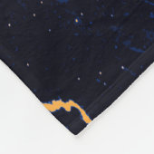 Navy Blue Golden Marble Fleece Deken (Hoek)