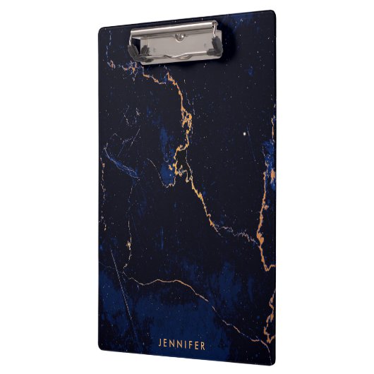 Navy Blue Golden Marble Klembord (Links)