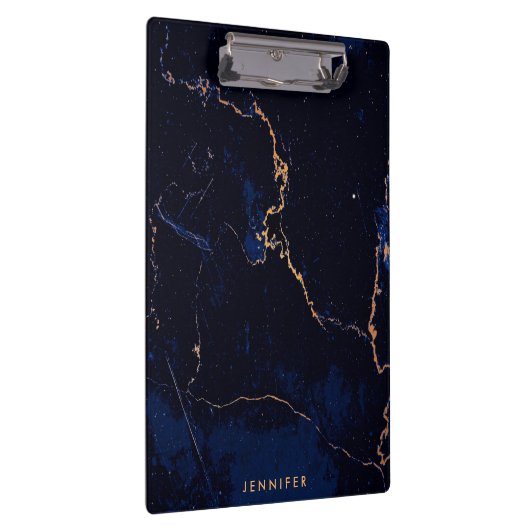 Navy Blue Golden Marble Klembord (Rechts)