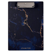 Navy Blue Golden Marble Klembord (Voorkant)