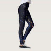 Navy Blue Golden Marble Leggings (Rechts)