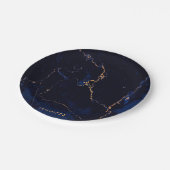 Navy Blue Golden Marble Papieren Bordje (Gekanteld)