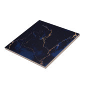Navy Blue Golden Marble Tegeltje (Zijkant)