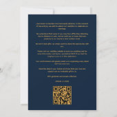 Navy Blue & Golden Sophisticated Minimalist Photo  Save The Date (Achterkant)