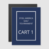 Navy Blue Golf Cart Tournament Magnet (Voorkant / Achterkant)