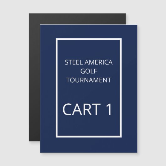 Navy Blue Golf Cart Tournament Magnet (Voorkant / Achterkant)