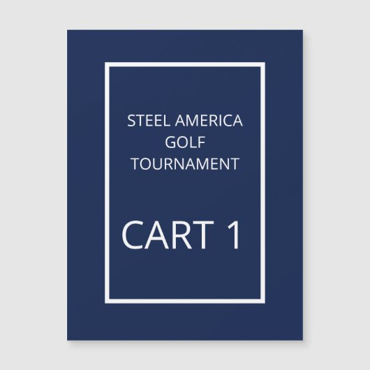 Navy Blue Golf Cart Tournament Magnet (Voorkant)