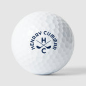 Navy Blue Golf Clubs, aangepaste naam Golfballen (Voorkant)