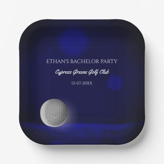 Navy Blue golf - golfers vrijgezellenfeest golf pa Papieren Bordje (Voorkant)