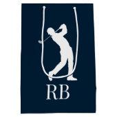 navy Blue Golf Medium Cadeauzakje (Achterkant)